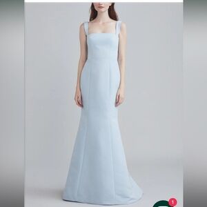 Ballet Pink Amsale Ida bridesmaids dress